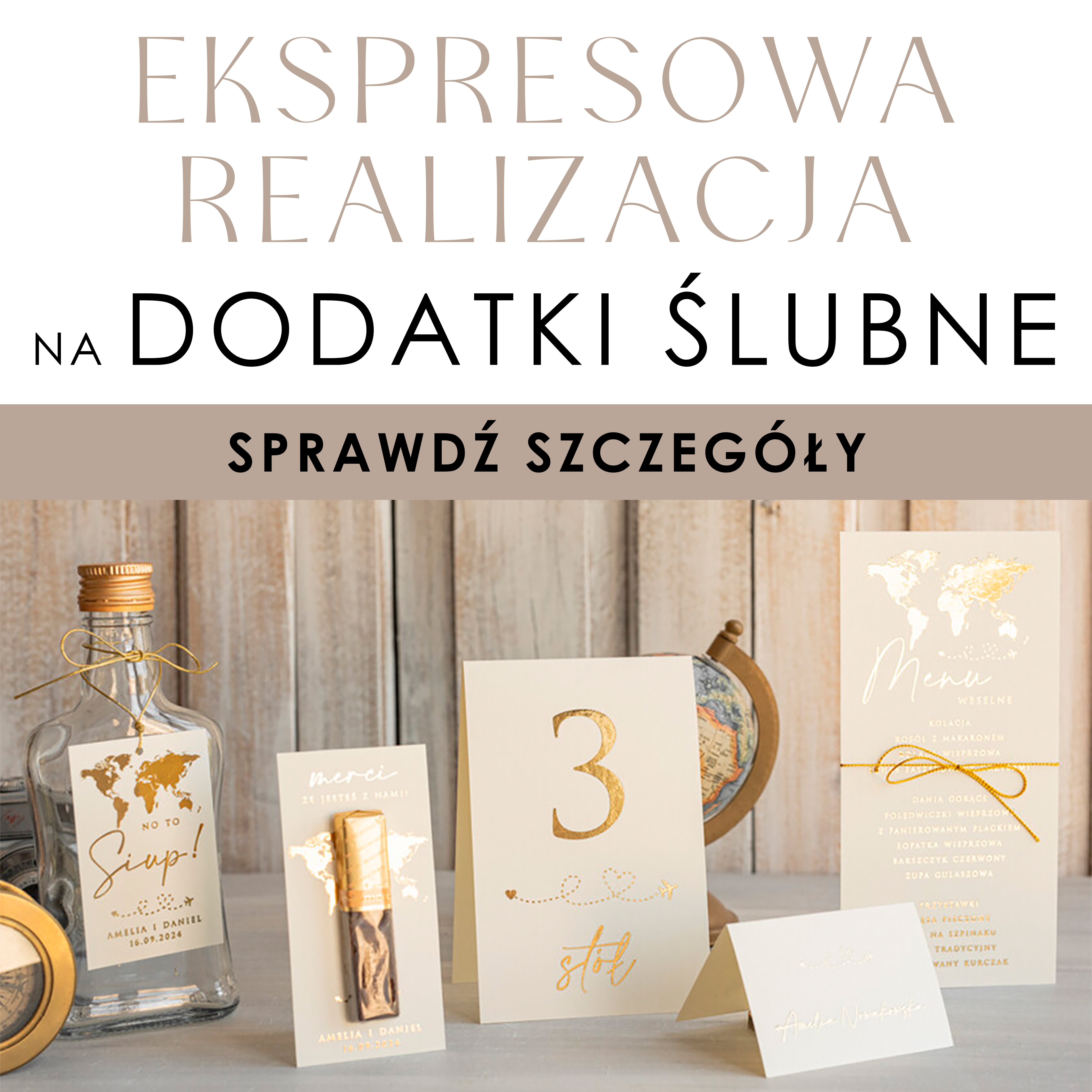 Menu Ślubne Napisy Numerki na Ślub ZMIANA PROMO